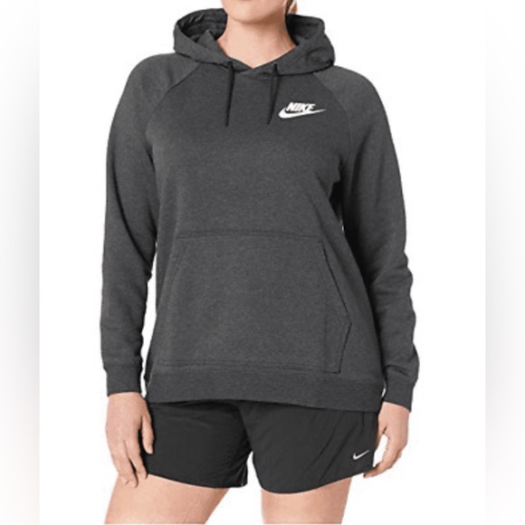 Nike Sportswear Women's Rally Black Heather/White Hoodie - Picture 1 of 5